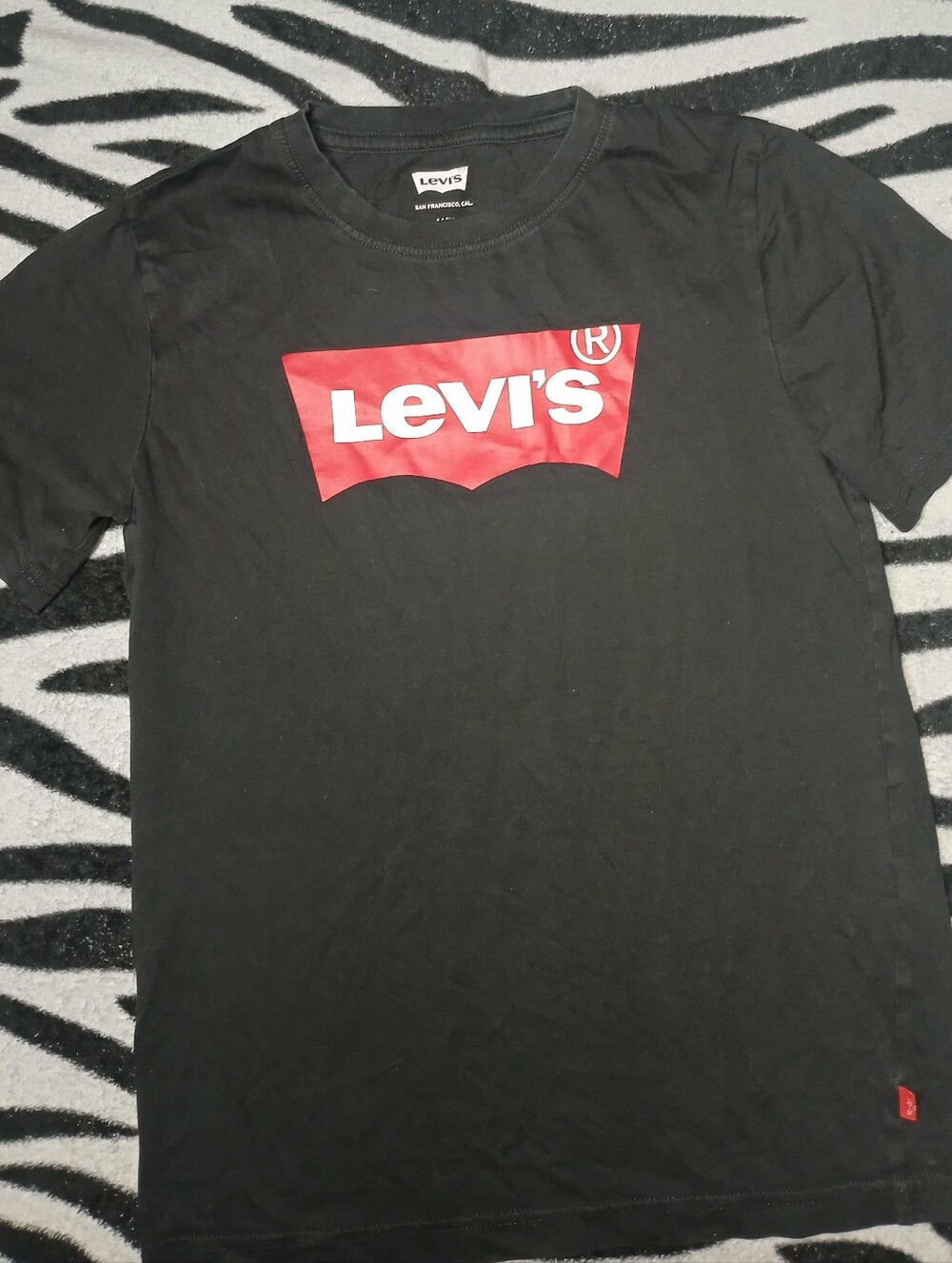 Levi's Black Short Sleeve Tee with Red Logo